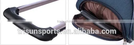 hot sale promotional large capacity polyester and leather rolling duffel travel bags
