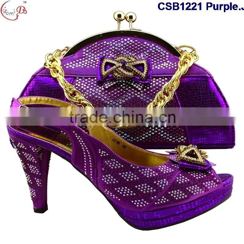 CSB1221 Chowleedee fasion latest fashion woman italy style high heel sandal shoes with matching bag