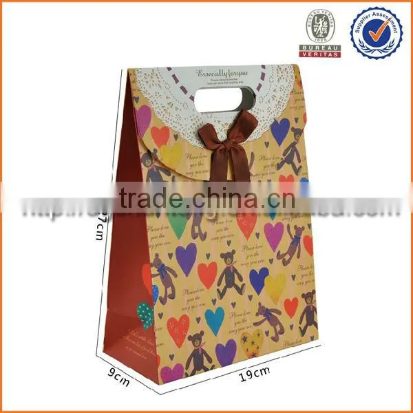 Custom merry christmas gift paper bag without handles