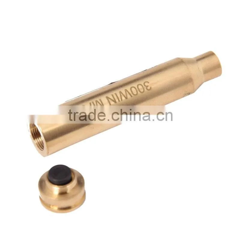 Funpowerland 300WIN MAG Caliber Cartridge Style Red Laser Bore Sight in Brass
