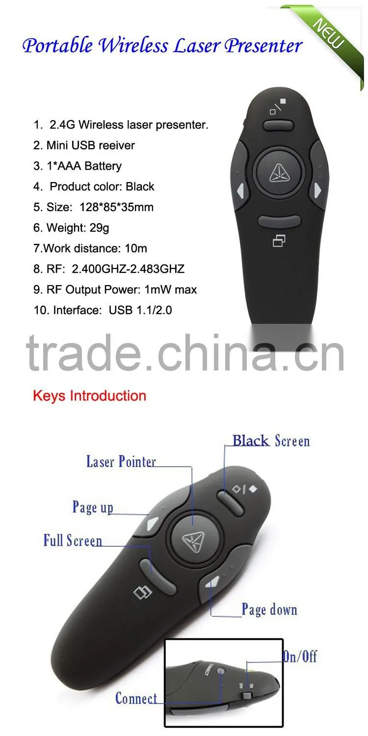 Hot selling wireless laser presenter presentation remote