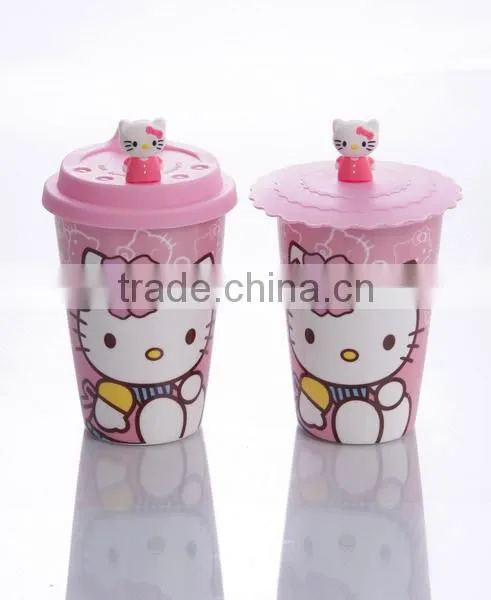 ceramic cup with silicone lid