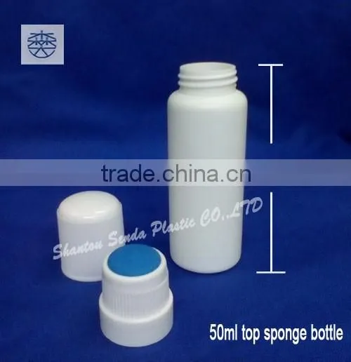 50ml straight liquid plastic bottle,sponge applicator on sale