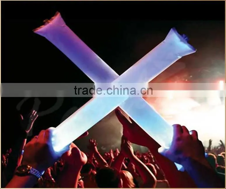 LED inflatable cheering sticks, plastic flashing thunder sticks