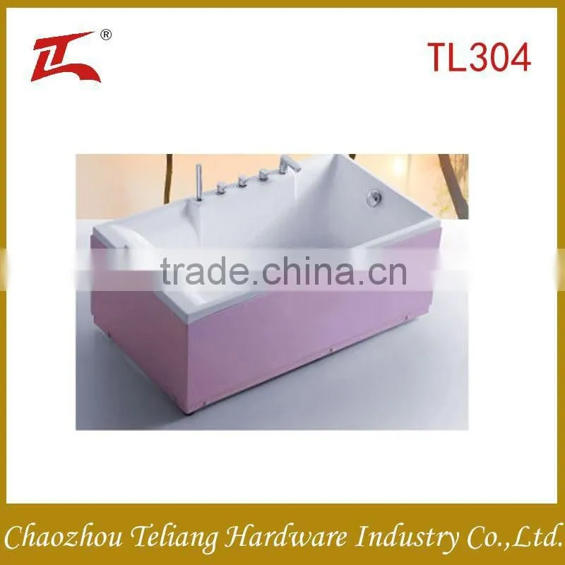 Made in China Free Standing Popular Design Color Square Soaping Bubble Arylic Bathroom Bathtub