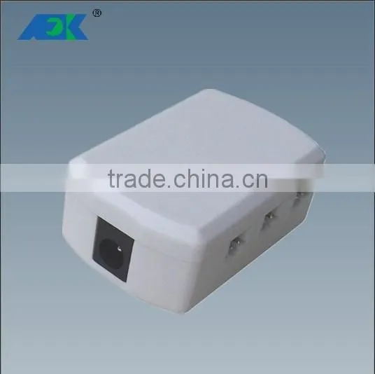 Best Selling Mini 6 Pin Female Splitter Junction Box (L804C) plug in DC jack 2.1*5.5mm male plug
