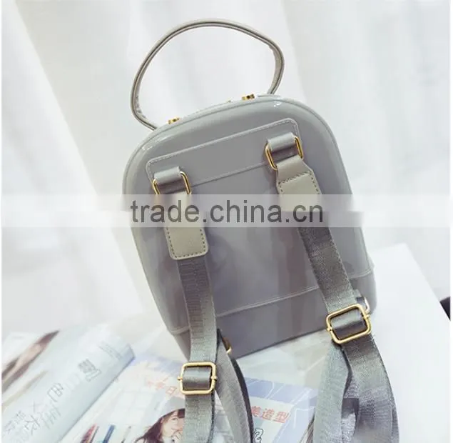 2016 new arrival backpack PU jelly backpack fashion girl school backpack