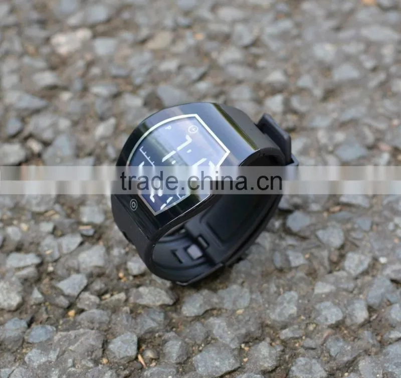 Bluetooth ce rohs smart watch with Curved E-ink Touch Screen fitness watch