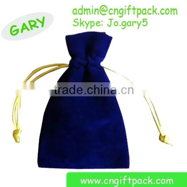 Black 15cmx20cm Custom Velvet Drawstring Pouch Bag