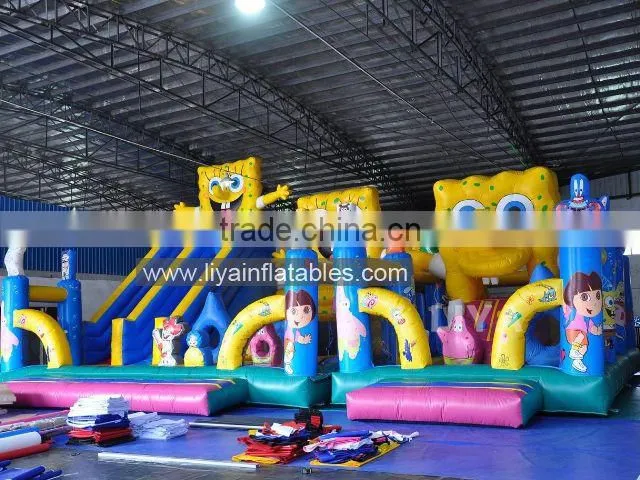giant inflatable amusement park, commercial inflatable fun city, outdoor kids inflatable playground