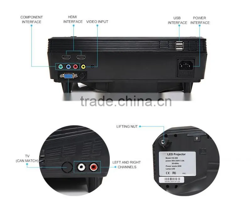 2000:1 Contrast Ratio and LCD Style full hd 3d led projector - 2000 Lumens