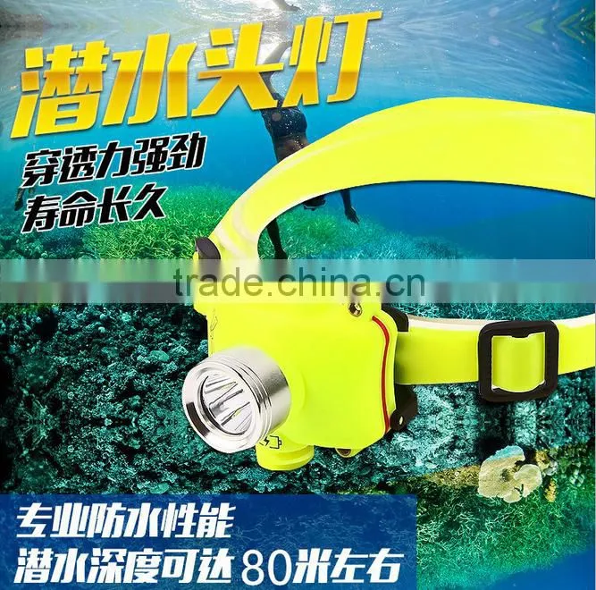 High quality usb charging built-in battery diving head lamp
