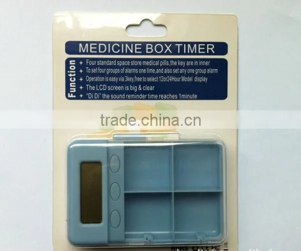 4 Large Compartments Alarm digital Pill box Timer Countdown Timer
