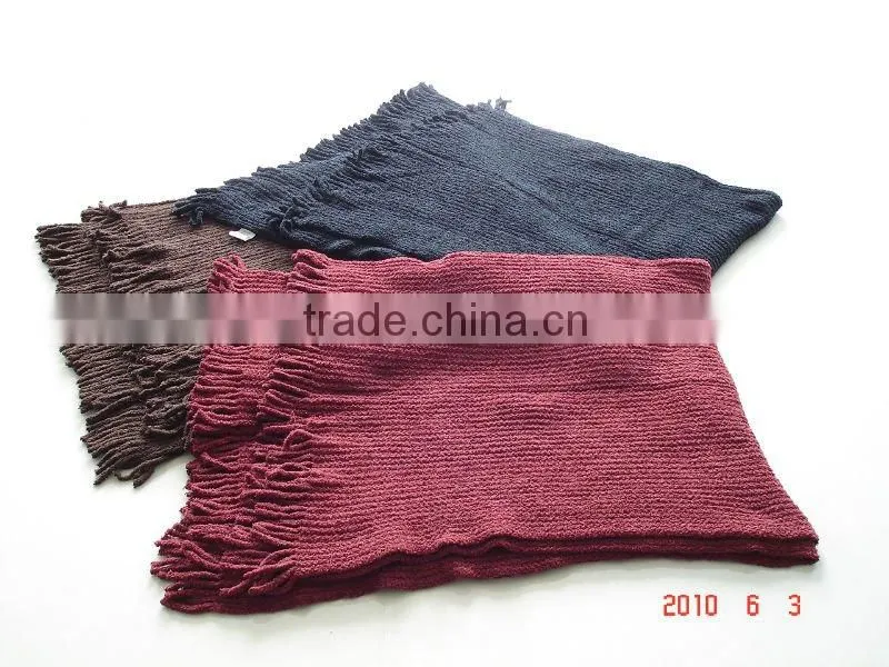 chenille knitted amice with fringe
