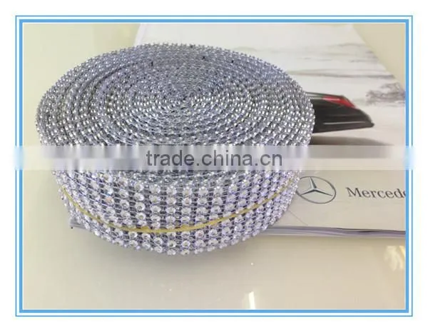 8row 10 yards plastic rhinestone mesh trimming