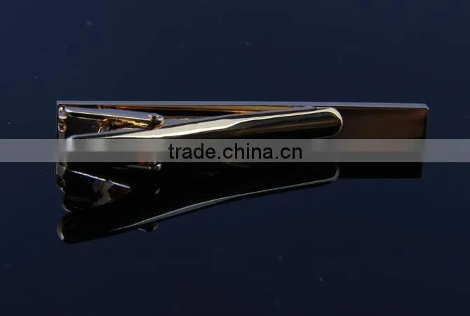 Wholesale lasered logo tie clip with gold plated