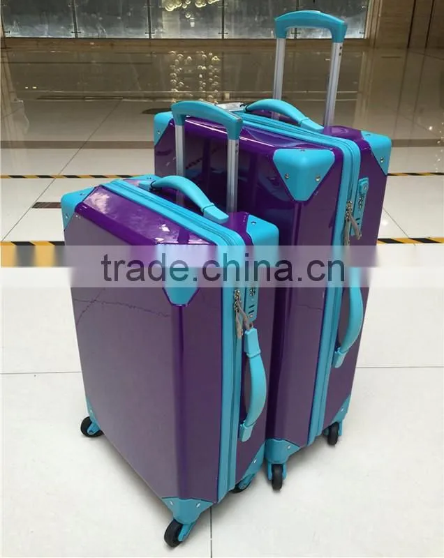 Decent ABS PC Vintage Trolley Luggage Vintage Suitcase