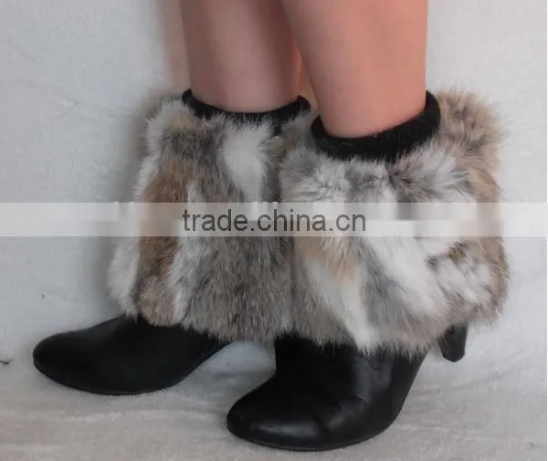 Fad Trend 20cm Rabbit Fur Leg Warmers Short Animal Fur Boot Socks Good Quality