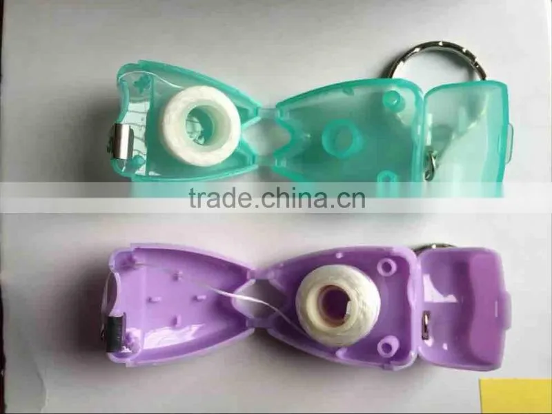 V-GF20A Wholesale Colorful Tooth Shape Dental Floss Keychain