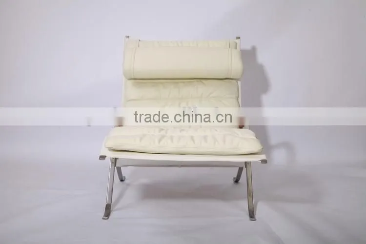 Wholesale floor lounge chair FK87 lounge chair grasshopper white leather