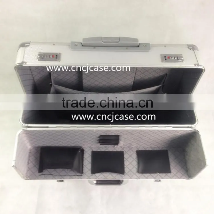 abs aluminum trolley case with sandwich zipper bag
