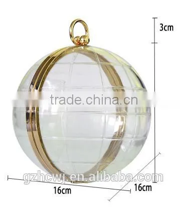 black ball shaped acrylic clutch handbag