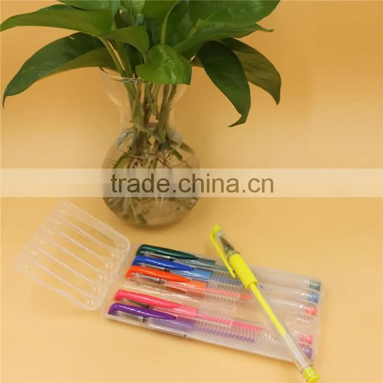 2015 hot sale plastic neon gel ink pen set(G-102)