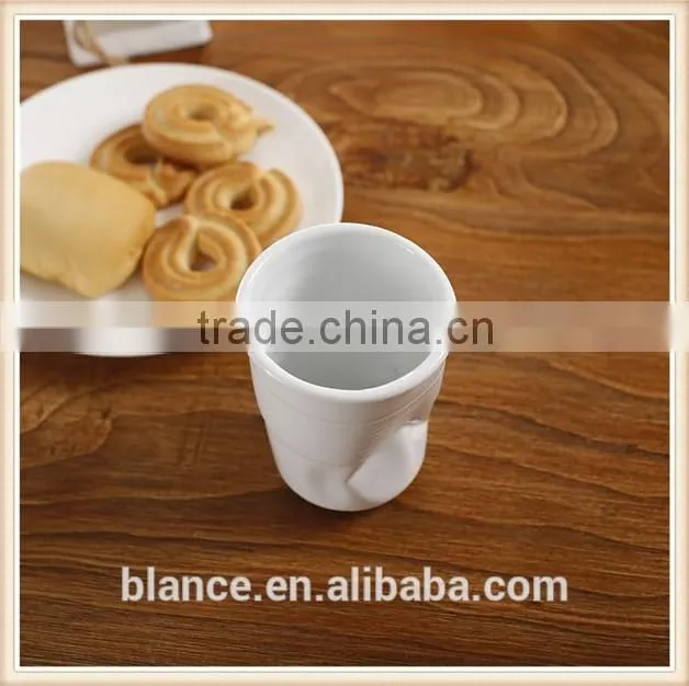ceramic crushed cups crumpled design cup