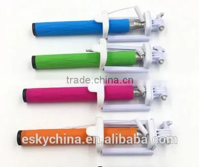 2016 hot selling popular fashion Mini Cable Selfie stick foldable XD-06 Adjustable Extendable Aluminum Selfie stick