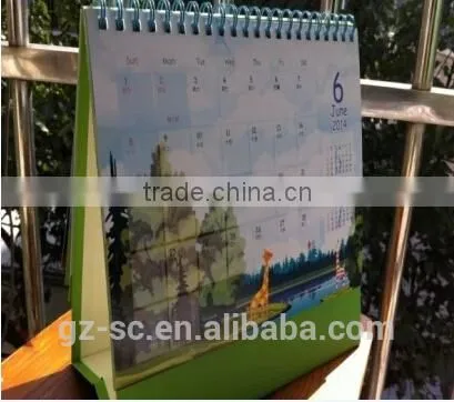 Colorful printable and custom shapeTable calendar 2014