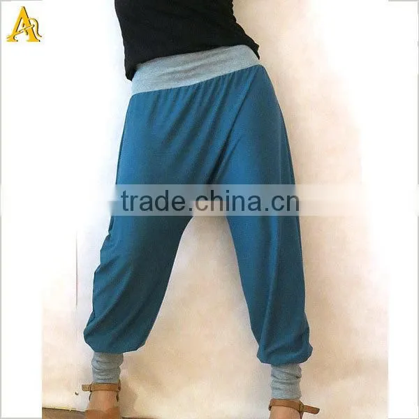 Harempants made of jersey, baggy sweatpants petrol , yoga pants, jersey baggy pants