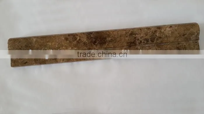 Light brown ogee marble stone chair rail moulding