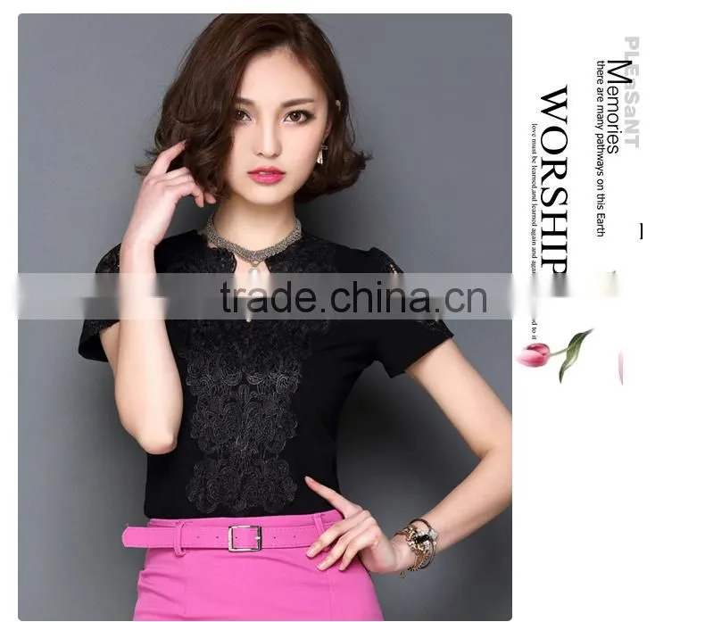 Coat pure color v-neck top half sleeve cultivate one's morality