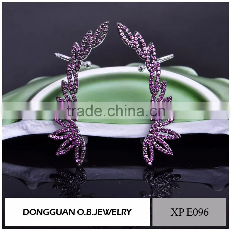 Rhinestone women sterling silver earring fashion earring/ latest diamond stone earring