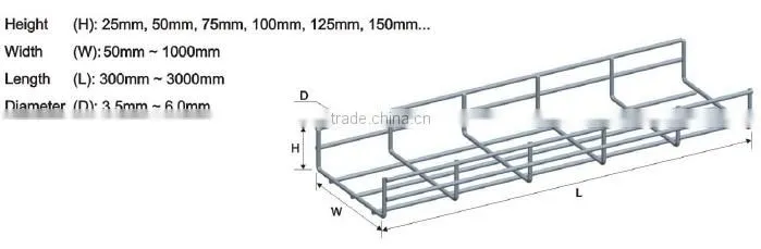 hot dip galvanized UL CUL wire mesh cable tray