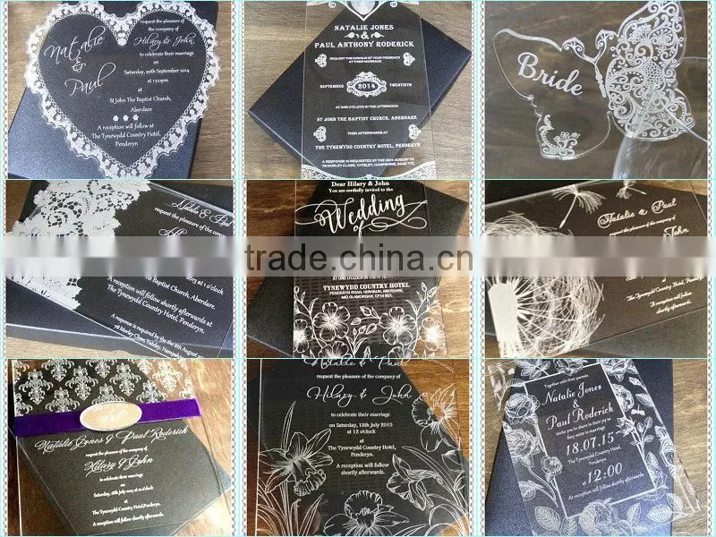 Mirror Golden Wedding Invitation Decoration For Square Letter Cards