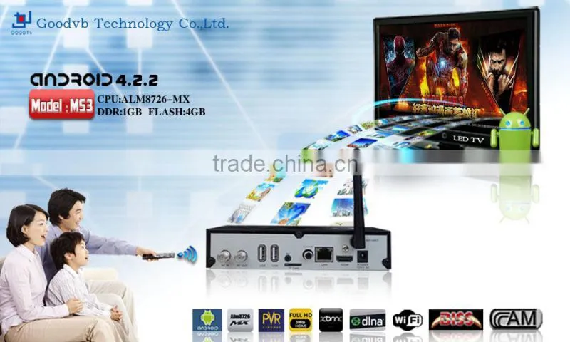 Android DVB-S2 receiver with Biss,CCCAM,OS4.2,PVR,XBCM