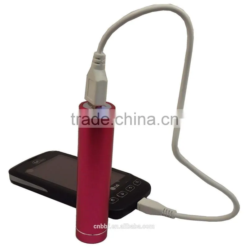 Portable tube cylinder shape mini power bank 2600mah