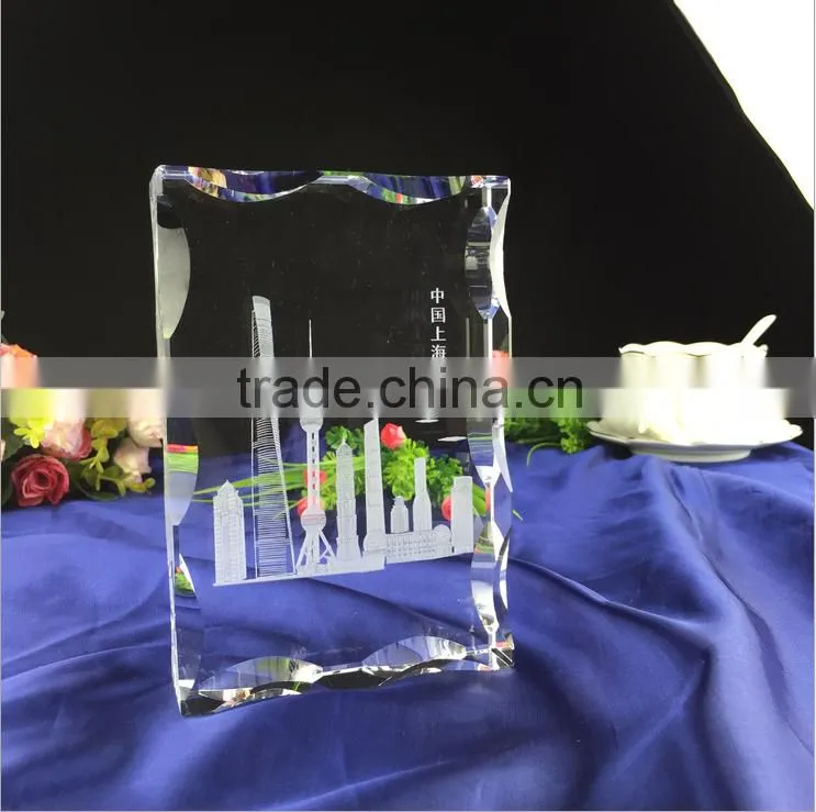 Crystal Block Paperweight 3D Laser EngravedCrystal Cube Factory
