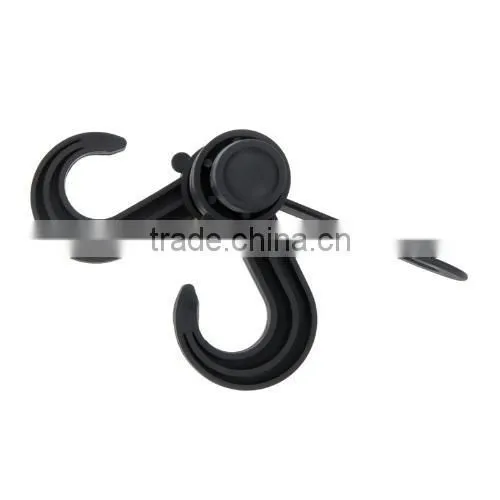 2 in 1 Hook Car Seat Headrest Hanger Holder Bags Organizer Black
