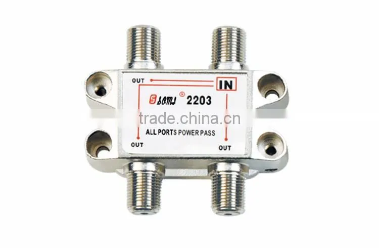3 way indoor video splitter cable tv splitter 10-2602MHz