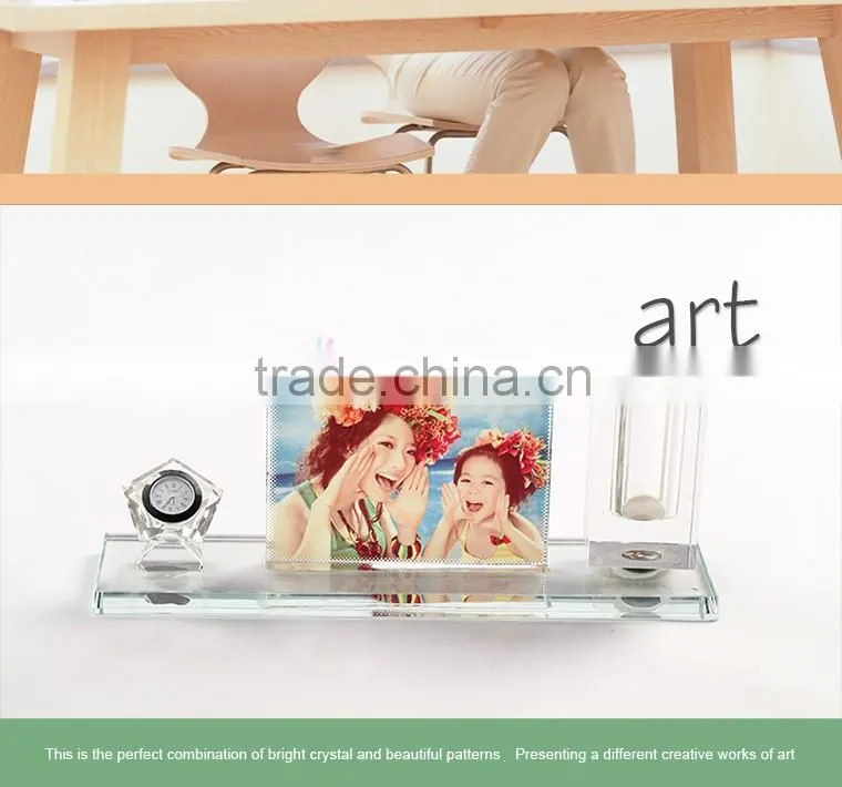 Blank Crystal With Pen Holder For Decoration