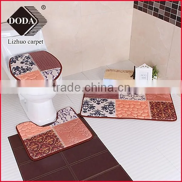 new design flower printing embossing 100% Polyester Shaggy Carpet /bath mat