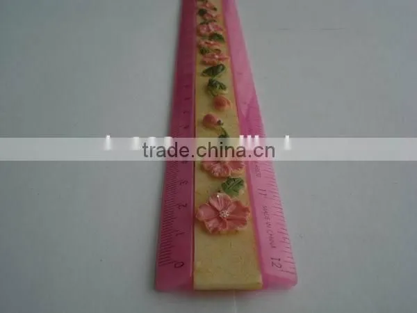 custom novelty 30cm adverstising plastic ruler for promotion