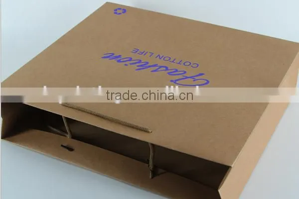 custom high quality brown kraft paper carrier bags with free samples