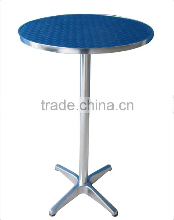 Rustless aluminum table with round table top