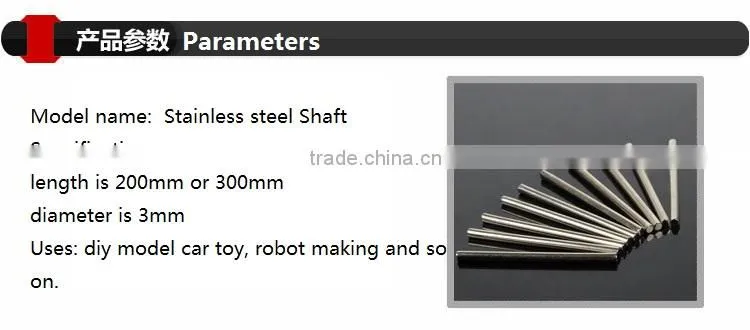 200mm Stainless steel shafts,round pins, diameter 3MM