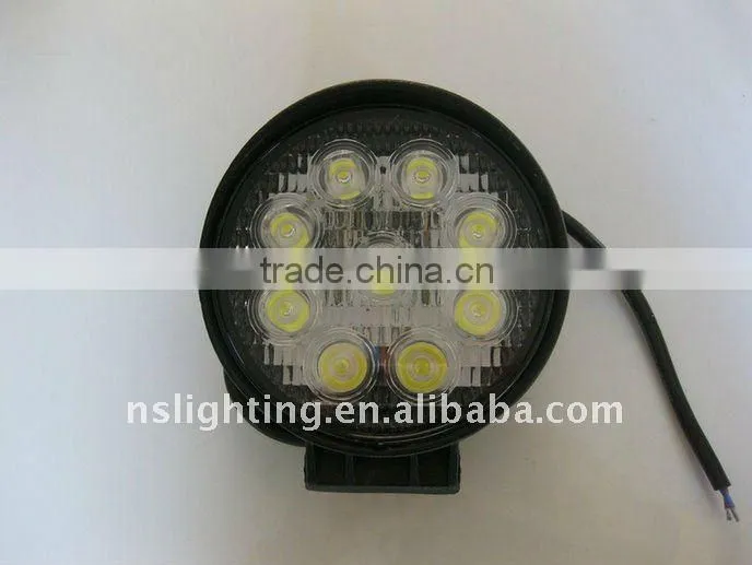 Super Bright Aluminum Housing 12V 27W Led Work Light in Auto Lighting System for ATV SUV Truck Jeep Offroad Vehicles