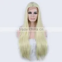 2014 high quality long blonde lace front wig