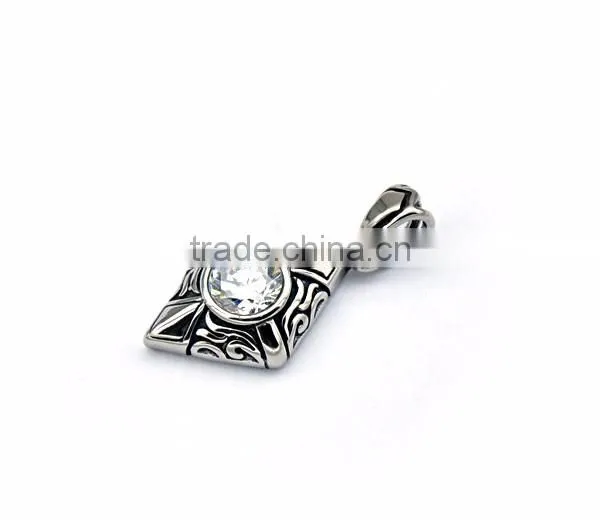 Europe Hot Selling Never Fade Stainless Steel Cross Charm Diamond Pendant Antique Jewelry